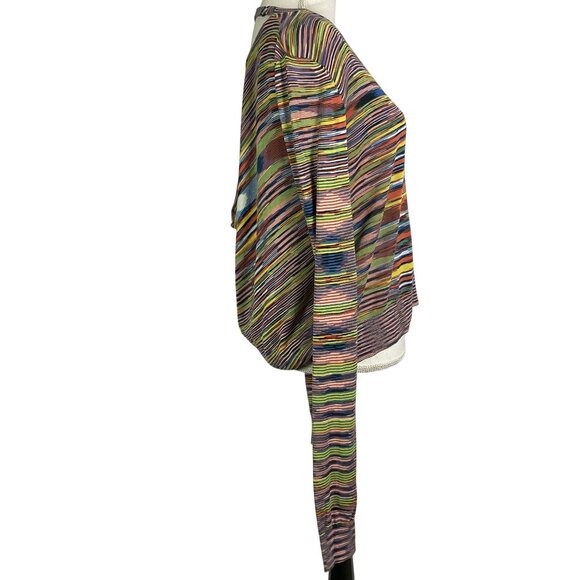 BCBGMaxazria “Ellin” Stripe Open Back Sweater, Small, Silk & Cotton - Picture 10 of 15